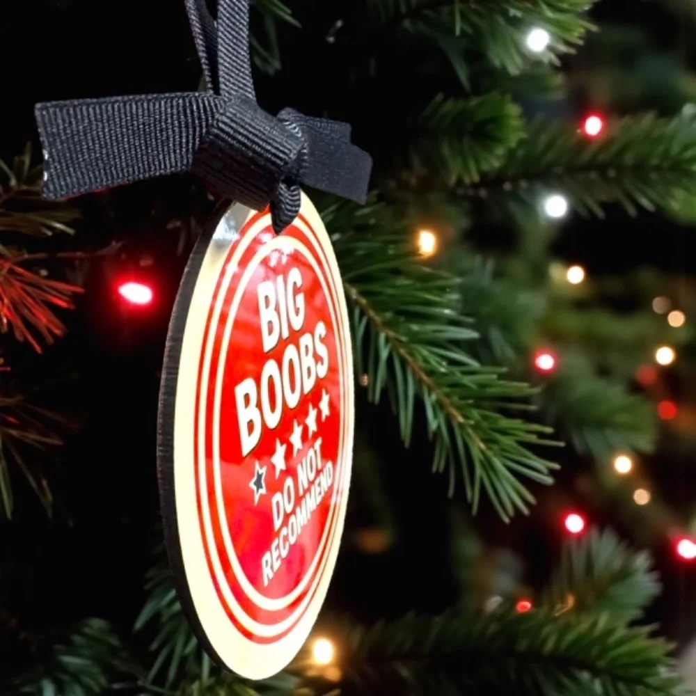 Funny BIG B00BS Christmas Ornament, Holiday Hilarious & Custom Personalized Gift